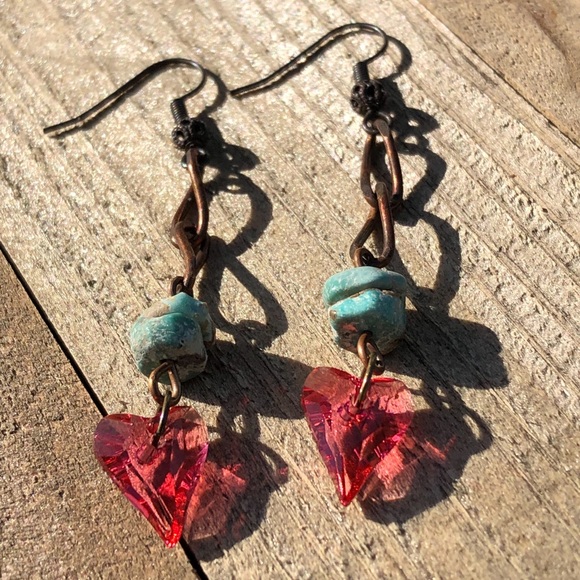💗 A Woman’s Heart Turquoise Earrings 💗 - Picture 2 of 2